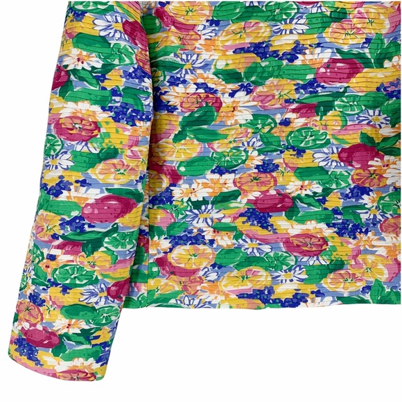 Vintage Margaret Smith Bright and Bold Floral Blazer, Made in the USA - Picture 8 of 12